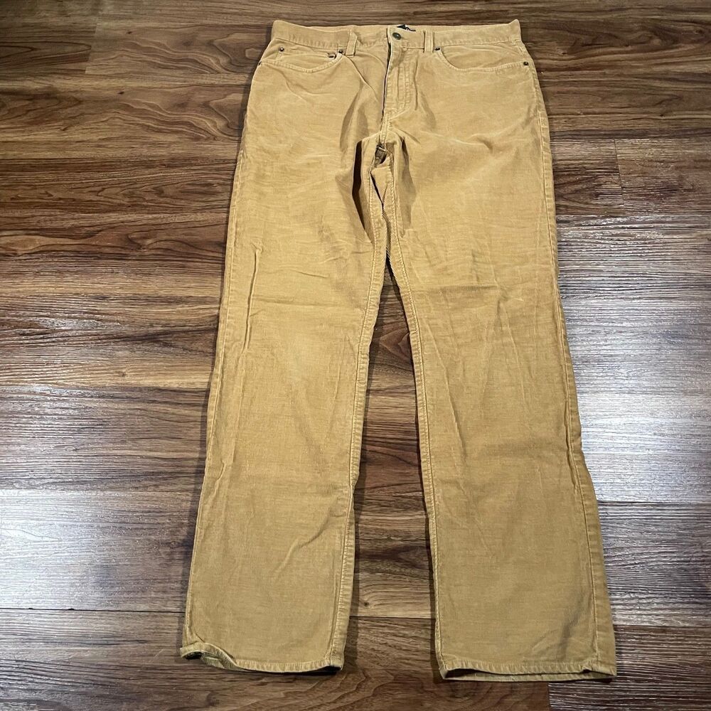 J Crew Mercantile Flex Athletic Chino Pants Brown Cotton Corduroy Men Size 34x32